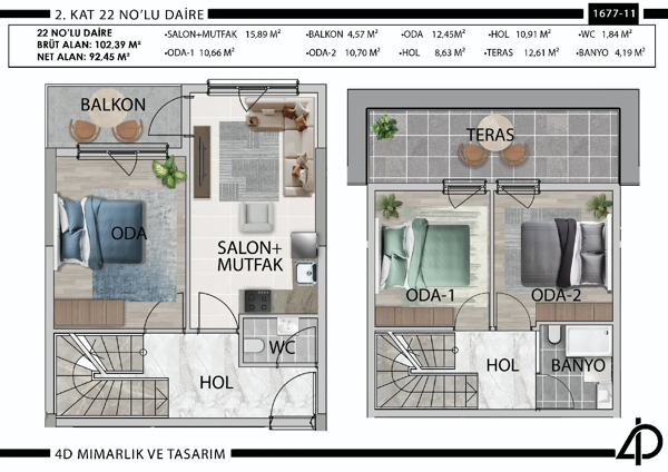 Daire 22 22 NO'LU DAİRE