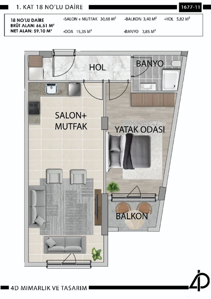 Daire 18 18 NO'LU DAİRE