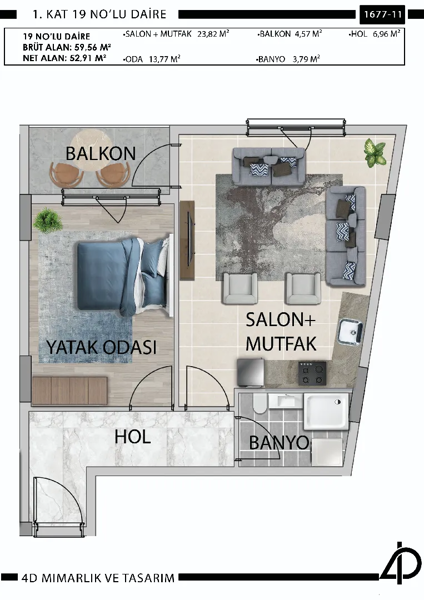 Daire 19 19 NO'LU DAİRE