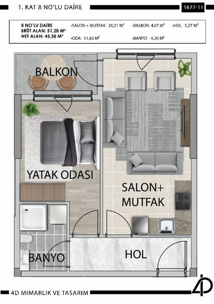 Daire 8 8 NO'LU DAİRE