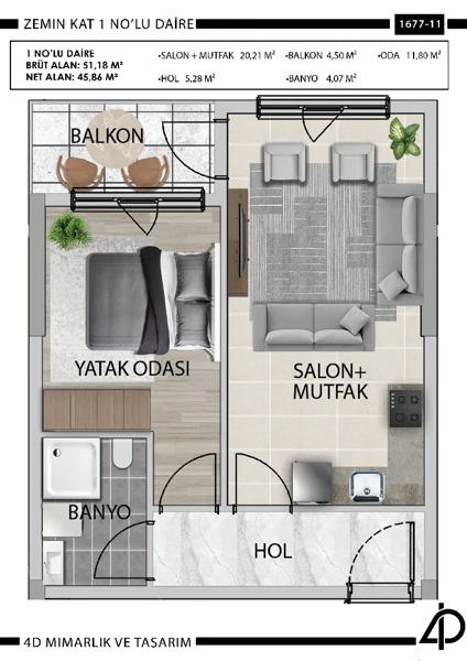 Daire 1 1 NO'LU DAİRE