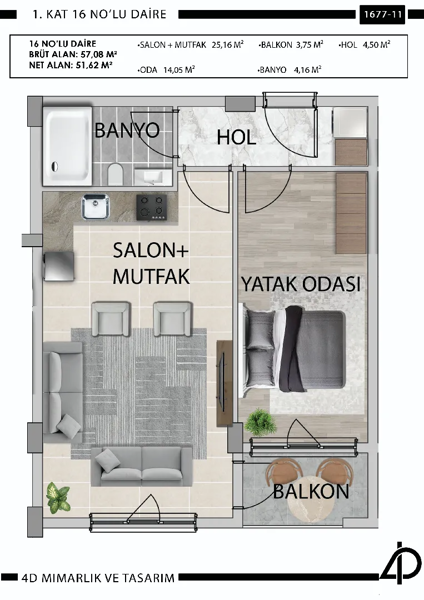 Daire 16 16 NO'LU DAİRE