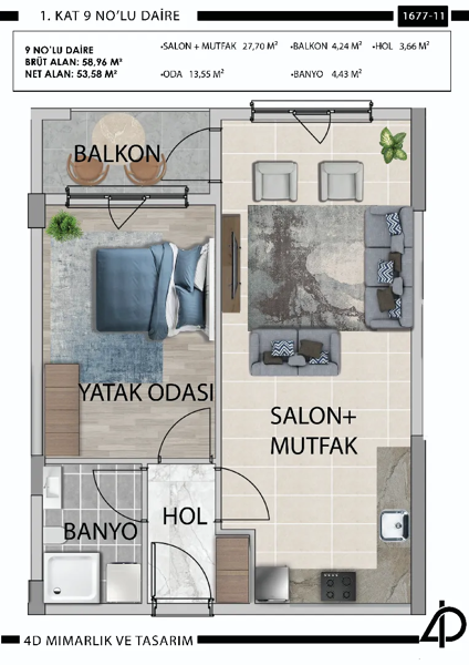 Daire 9 9 NO'LU DAİRE