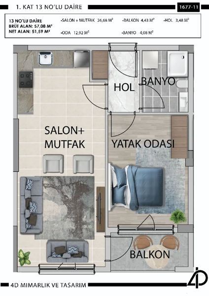 Daire 13 13 NO'LU DAİRE