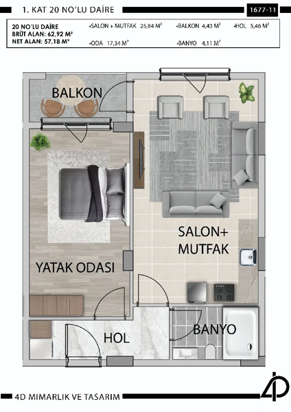 Daire 20 20 NO'LU DAİRE