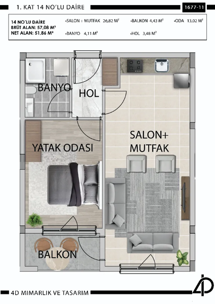 Daire 14 14 NO'LU DAİRE